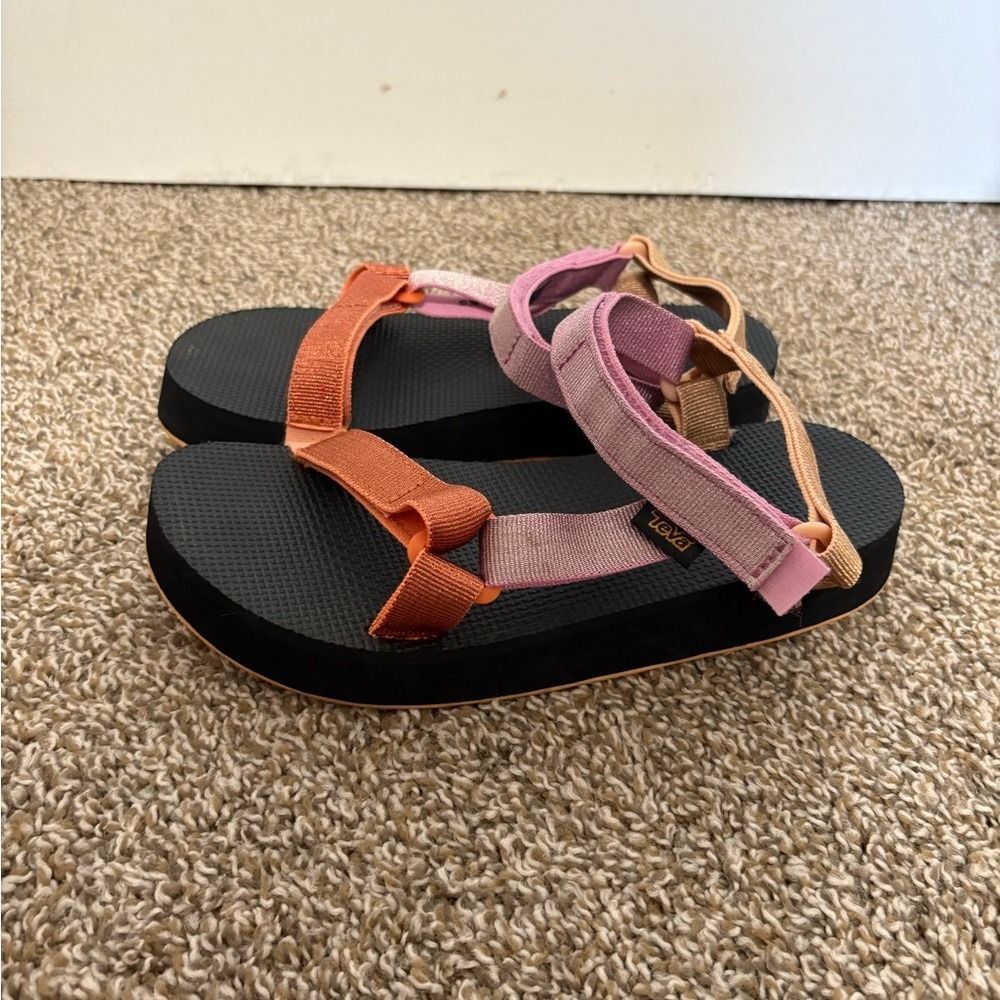 Teva Pink and Brown Strappy Sandals